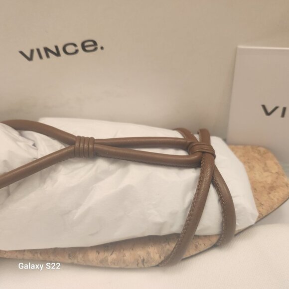 Vince "Hazen" Leather Sandals. Cognac/Dark Brown color. NIB. Size Various - Picture 2 of 11